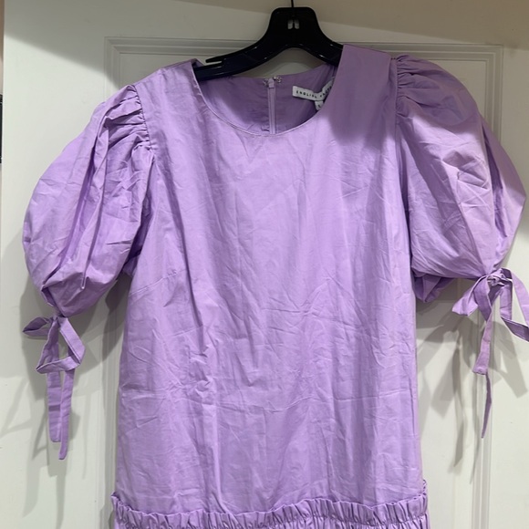 FRENCH CONNECTION RUFFLE DRESS LILAC NWT LARGE - Picture 3 of 7
